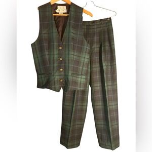 Vintage Wool Vest Suit